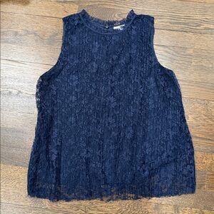 H&M Navy Blue Lace Sleeveless Blouse